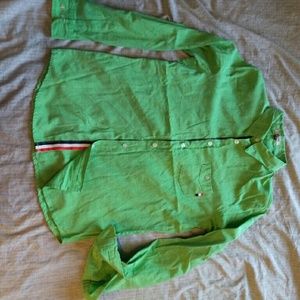 Green button down