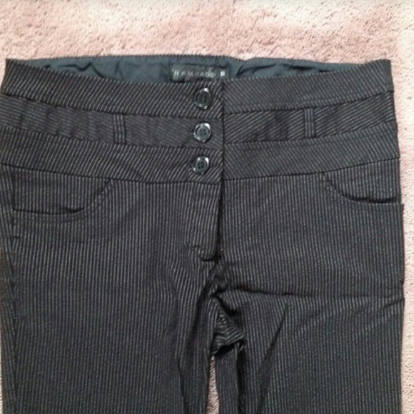 Rampage Black Pinstripe Bootcut Pants stretchy - Picture 1 of 4