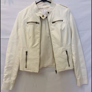 White faux leather jacket