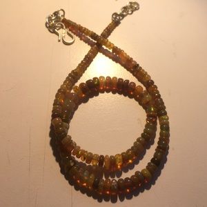 Beautiful all fire opal silver necklace