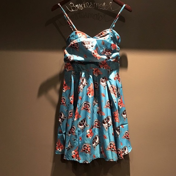NWT Teal Critters dress! Modcloth very retro style