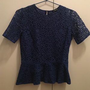 Blue club Monaco peplum top