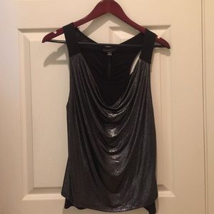Black slinky blouse, sleeveless