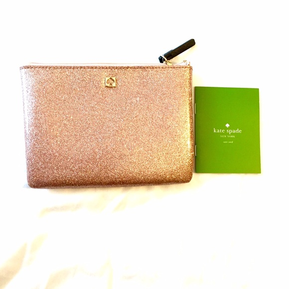 kate spade Handbags - ♠️KATE SPADE♠️Rose Gold Glitter Pouch