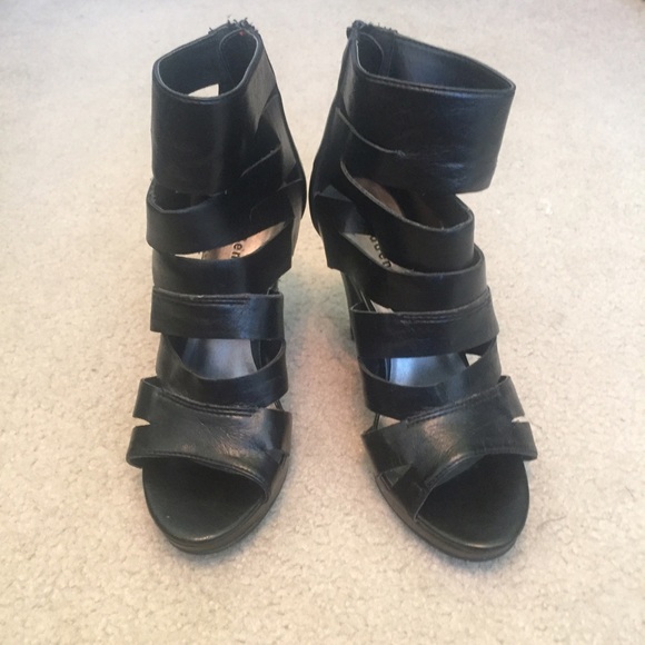 Faux Leather Platform Heels