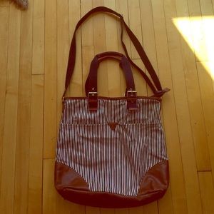 Blue and white stripped bag