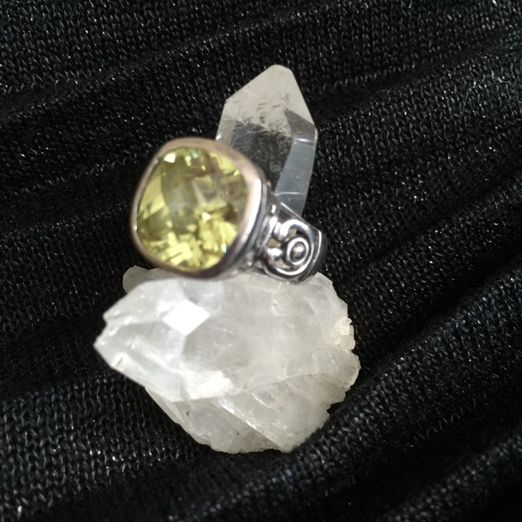 Celtic-inspired Silver Peridot Ring