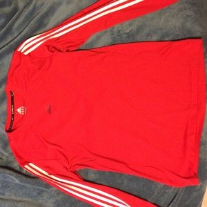Mens adidas climalite red long sleeve top