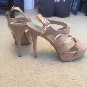 Nude Patent Platform Heel