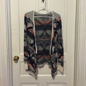Aztec print cardigan/wrap