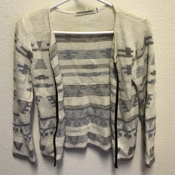 Cotton Emporium white patterned sweater.