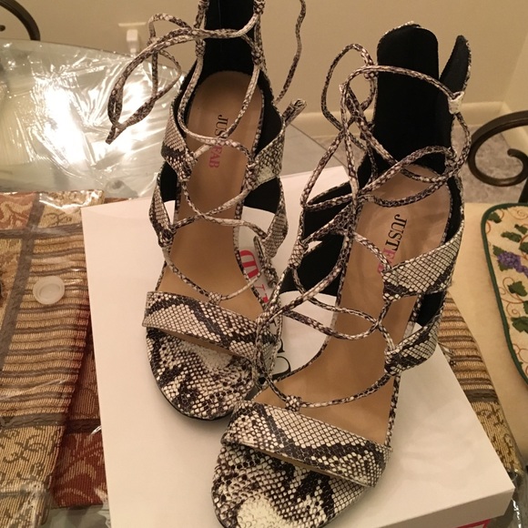 Snake skin print high heels
