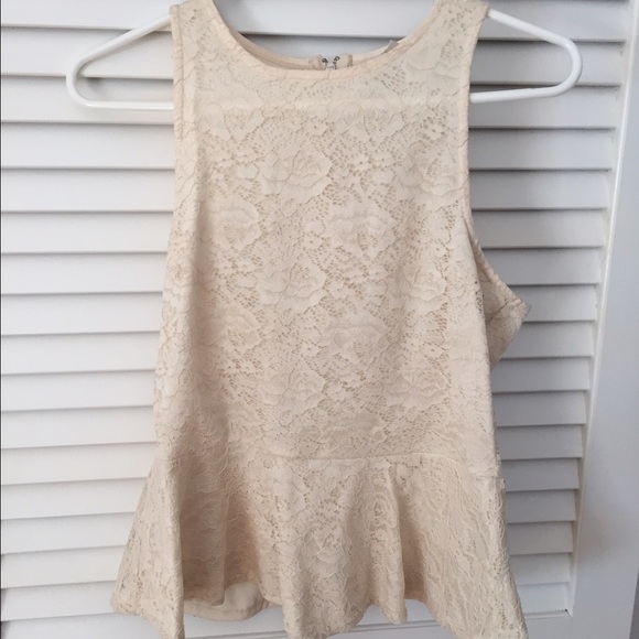 H&M Ivory Peplum Top