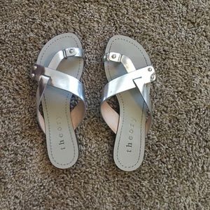 Theory Silver Sandals