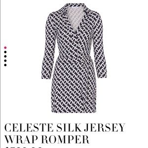 DVF Celeste Wrap romper (vintage print)