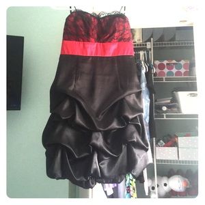 Strapless semi formal dress