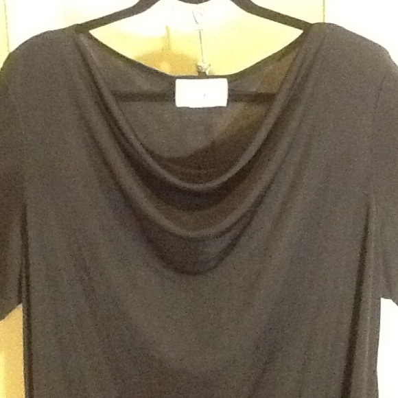 Black Blouse w/Asymmetrical Hem - Picture 2 of 4