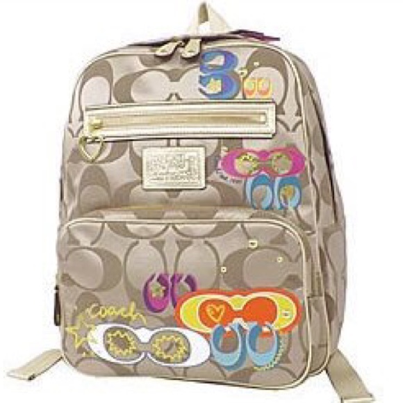 Coach Signature Daisy Poppy Backpack