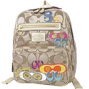 Coach Signature Daisy Poppy Backpack