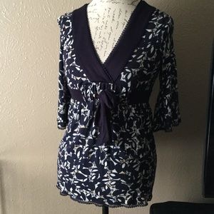 Anthropologie Ric Rac navy relaxed shirt