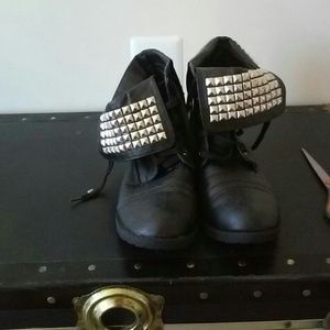 Studded combat boots