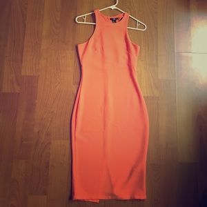Coral midi dress