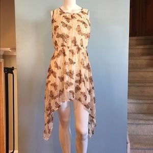 Sleeveless Chiffon Key-Hole Back Dress Large