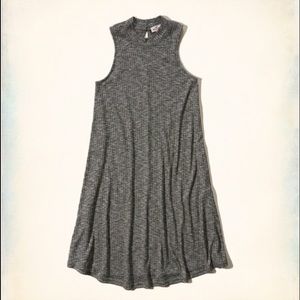 Ribbed mock neck swing dress