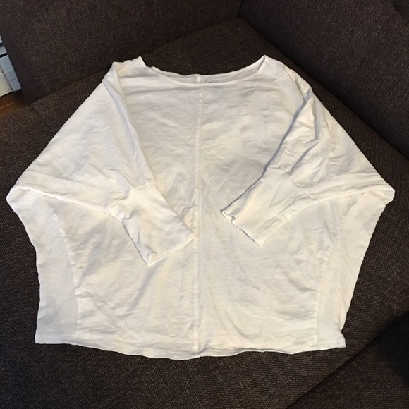 $10 shop white drop sleeve boat neck top