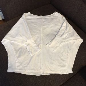 $10 shop white drop sleeve boat neck top