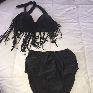 SALE!!!!Black 2 piece swim suit "high-waisted"