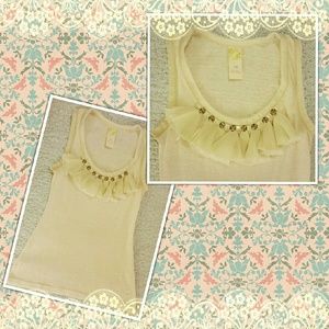 Anthropologie C.Keer Ruffle Tank