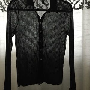 Sheer pleated blouse