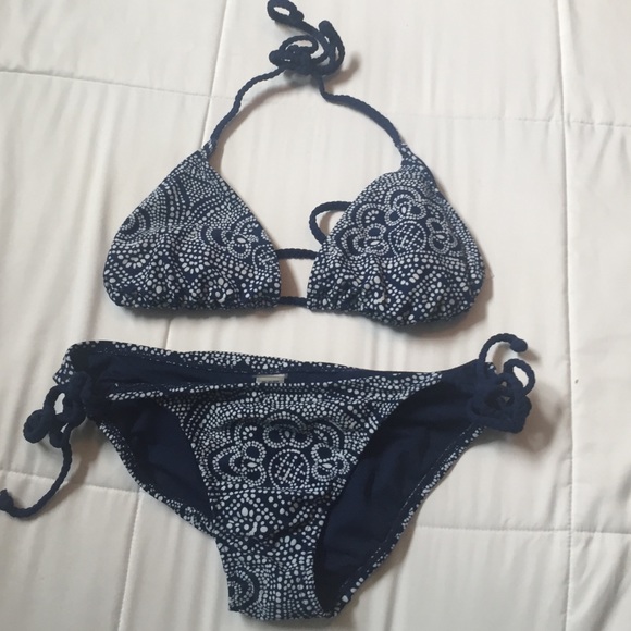 Blue and White Bikini