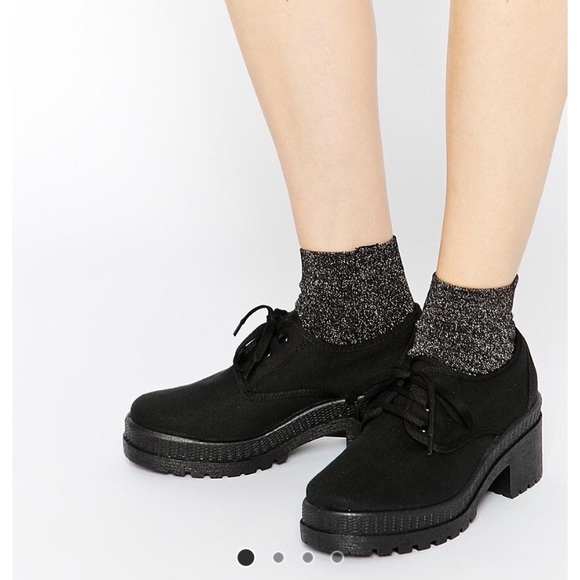 ☠▪️ASOS Black Gothic Heeled Sneaker▪️☠ Exclusive - Picture 1 of 4