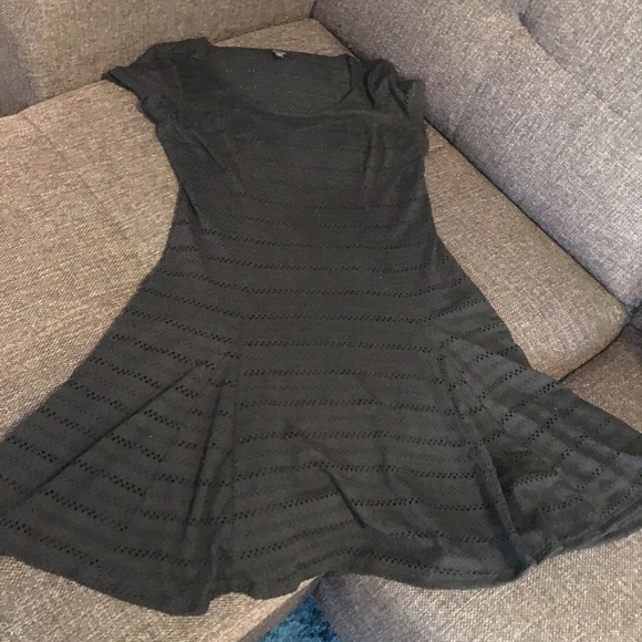 Guess black eyelet fit and flare dress