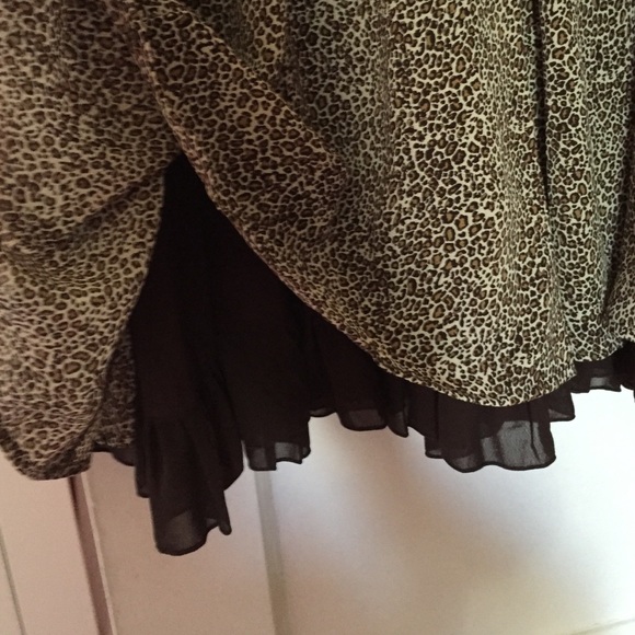 SOLD (Bundled) Leopard Chiffon Circle Skirt - Picture 3 of 4