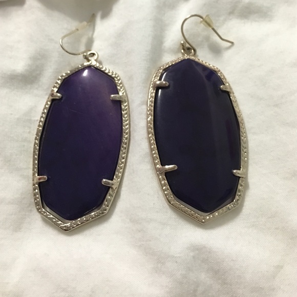 Gold purple Danielle Kendra Scott earrings