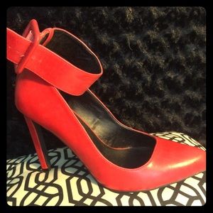 Red sexy strap high heel. Worn once.