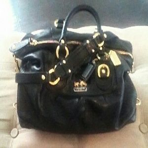 AUTHENTC COACH ASHLEY BAG LEATHER BLACK