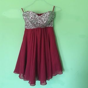Cherry colored homecoming dress