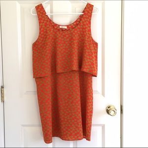 Gold and burnt orange elephant print dress
