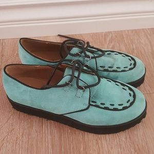 Mint suede creepers