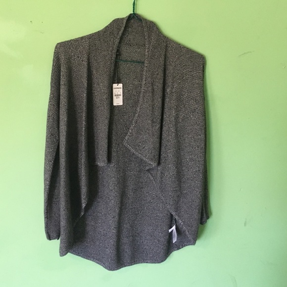 Gray and white cardigan