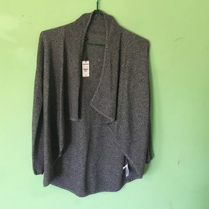 Gray and white cardigan