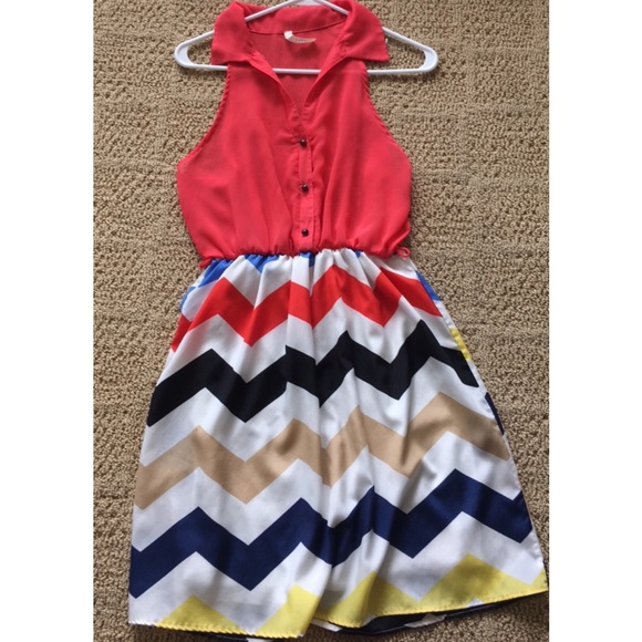 Chiffon chevron summer dress
