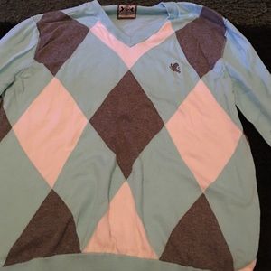 Long throw over sweater