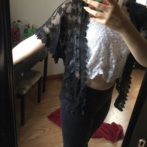 Sheer lace cardigan