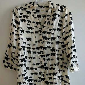 Anthropologie Black Bear Button Down