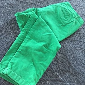 Bright green skinny mini khaki